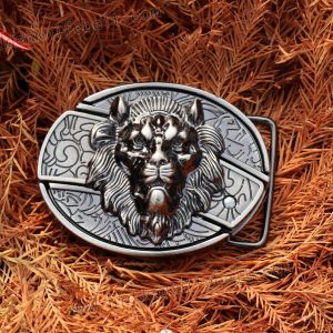 lion knife belt buckle