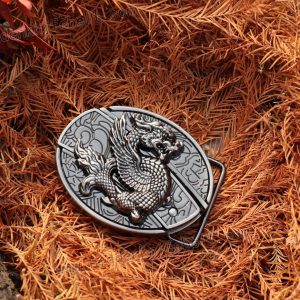 Dragon pattern metal relief hidden knife belt buckle